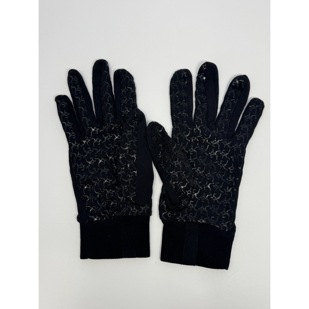 Hind Mens Running Gloves Black Silicone Grip Palm Lycra Spandex RN97075 Size S